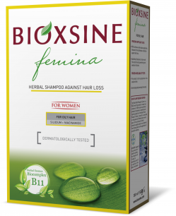 Bioxsine Биоксин Фемина растительный шампунь для жирных волос против интенсивного выпадения